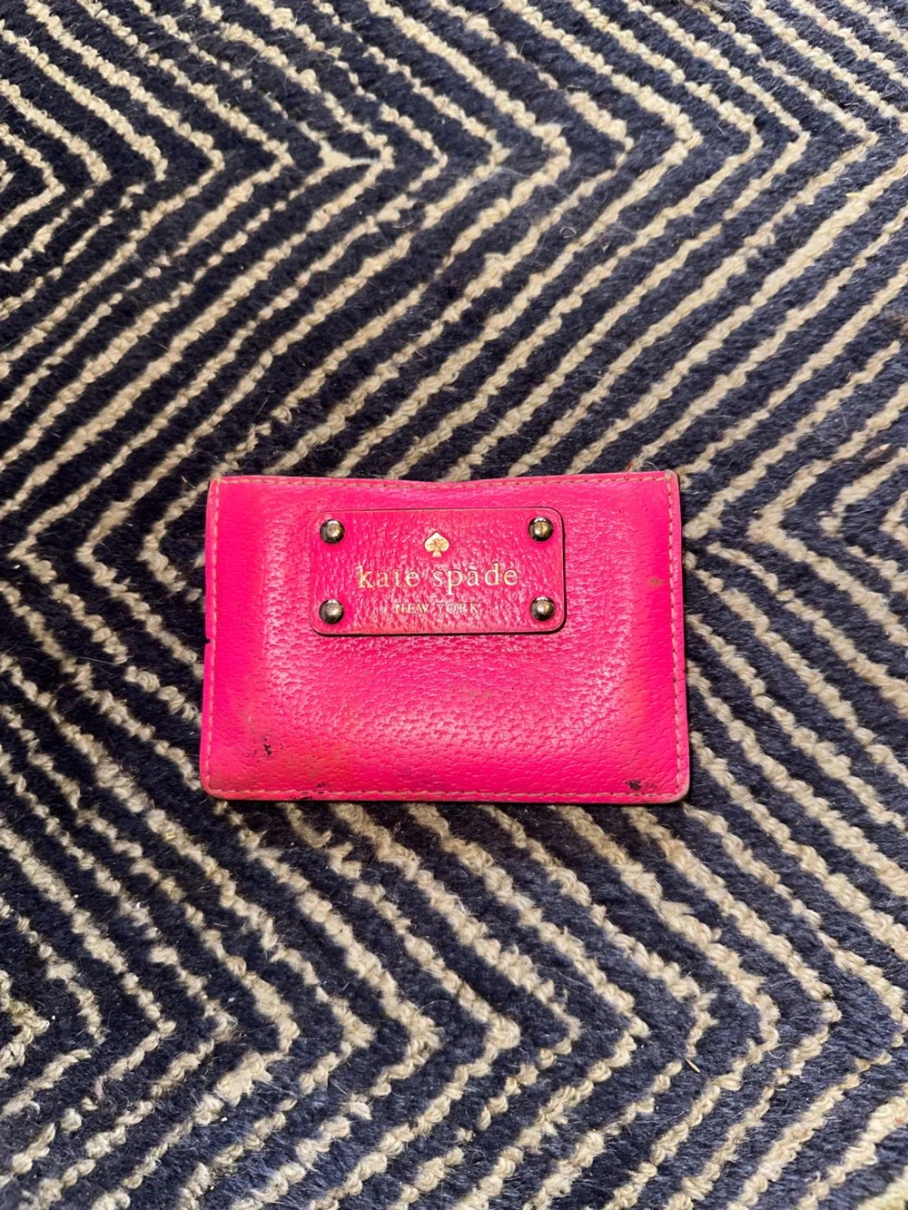 kate spade Pink and Beige Leather Card Holder
